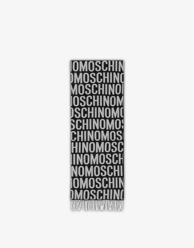 Écharpe En Laine Logo All Over - Moschino - Modalova