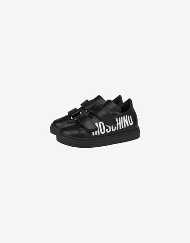 Sneakers En Cuir De Veau À Logo - Moschino - Modalova