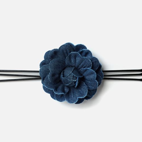 Minervina collier chocker avec fleur en denim - MISAKO - Modalova