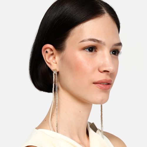Elive boucles d'oreilles longues avec strass - MISAKO - Modalova