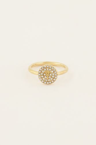 Bague à initiale avec strass | - My jewellery - Modalova