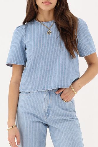 Top en denim avec rayures et nœuds | - My jewellery - Modalova