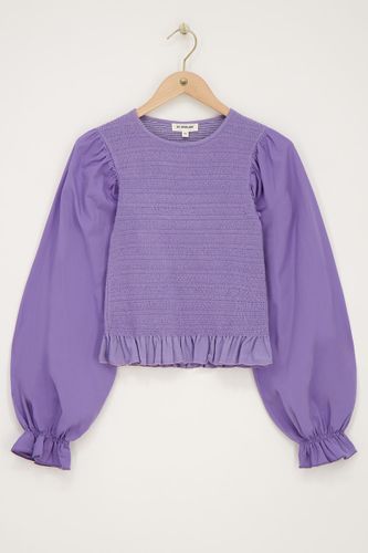Haut lilas à smocks et volants | - My jewellery - Modalova