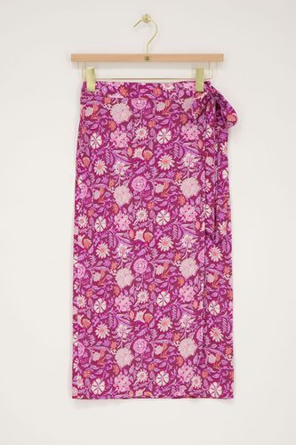 Jupe midi enveloppante violetteà imprimé floral | - My jewellery - Modalova