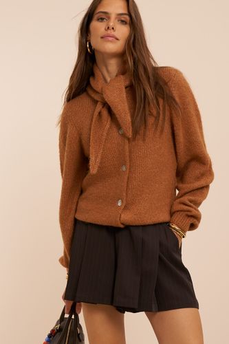 Cardigan camel avec écharpe amovible | - My jewellery - Modalova