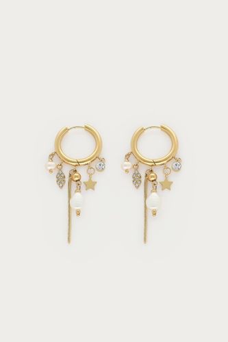 Magical boucles d'oreilles à strass et perles d'eau douce pendantes | - My jewellery - Modalova
