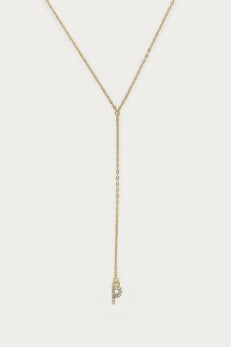 Long collier en Y à initiale avec strass | - My jewellery - Modalova