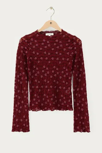Top en dentelle bordeaux à imprimé floral | - My jewellery - Modalova