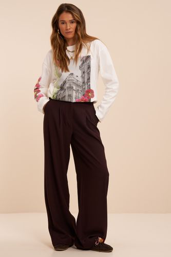 Pantalon large bordeaux plissé | - My jewellery - Modalova