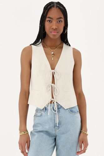 Gilet aspect lin et noeuds | - My jewellery - Modalova