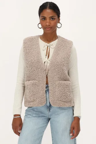 Veste sans manches teddy avec bouton | - My jewellery - Modalova