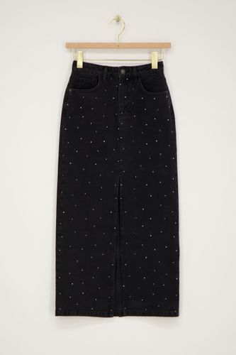 Jupe midi en denim avec strass | - My jewellery - Modalova