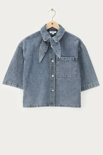 Chemise en denim avec écharpe et strass | - My jewellery - Modalova