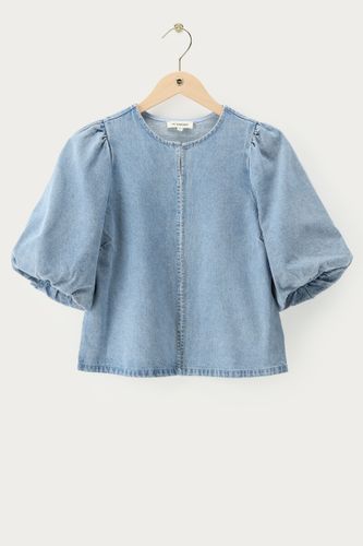 Top en denim à manches bouffantes | - My jewellery - Modalova