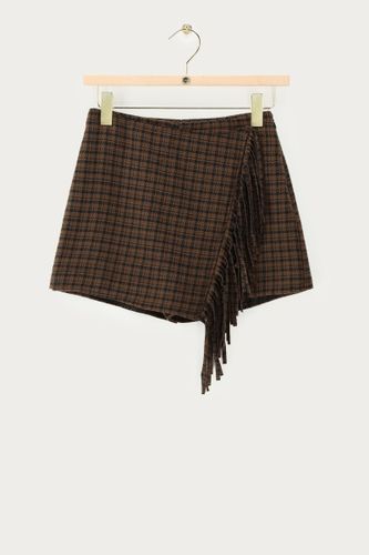 Jupe-short à carreaux avec franges | - My jewellery - Modalova