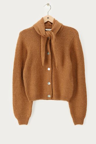 Cardigan camel avec écharpe amovible | - My jewellery - Modalova
