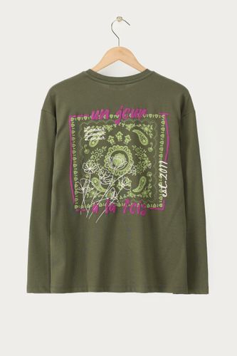 T-shirt foncé à manches longues avec imprimé paisley au dos | - My jewellery - Modalova