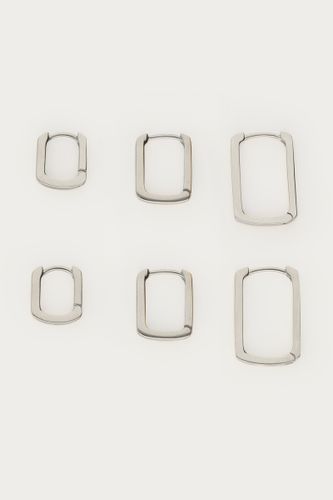 Lot de 3 paires de créoles Ear game carrées | - My jewellery - Modalova