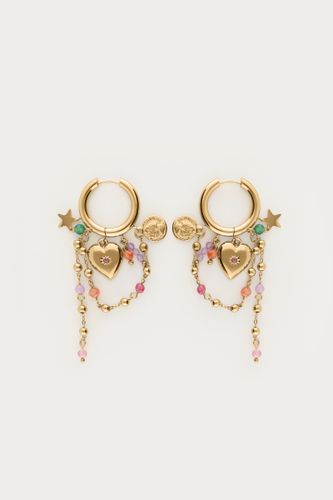 Boucles d'oreilles chaîne avec perles fantaisie multicolores | - My jewellery - Modalova