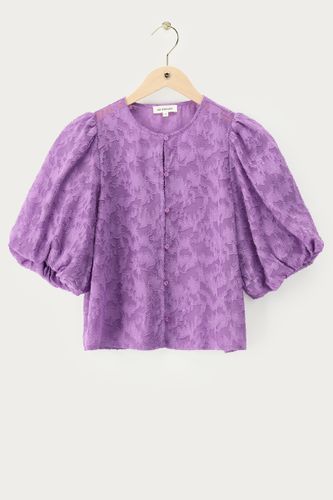 Top en jacquard lilas à manches courtes bouffantes | - My jewellery - Modalova