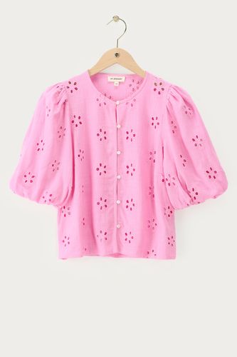 Top à manches courtes bouffantes avec broderies anglaises | - My jewellery - Modalova