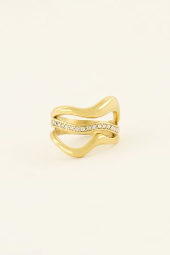 Bague à trois rangs et strass | - My jewellery - Modalova