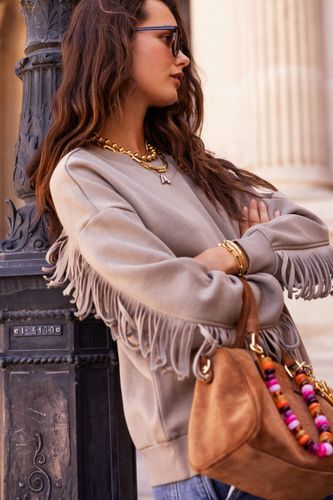 Sweat à franges avec écusson | - My jewellery - Modalova