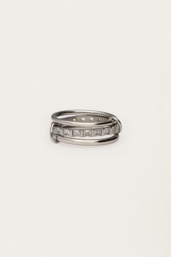 Bague triple reliée avec strass | - My jewellery - Modalova