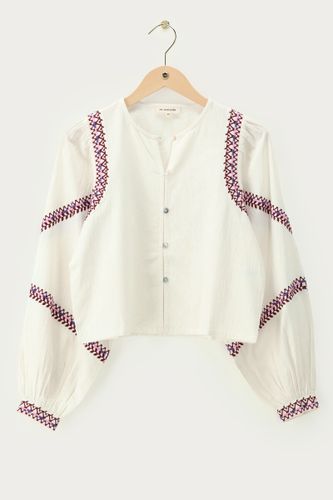 Chemise blanche à broderies violettes | - My jewellery - Modalova