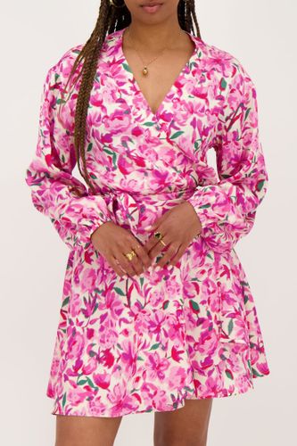 Robe portefeuille blancheà imprimé floral | - My jewellery - Modalova