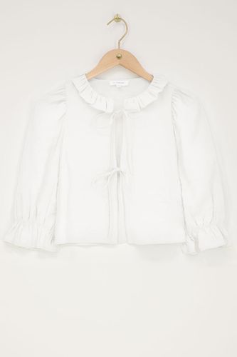 Blouse blanche avec nœuds et col à volants | - My jewellery - Modalova