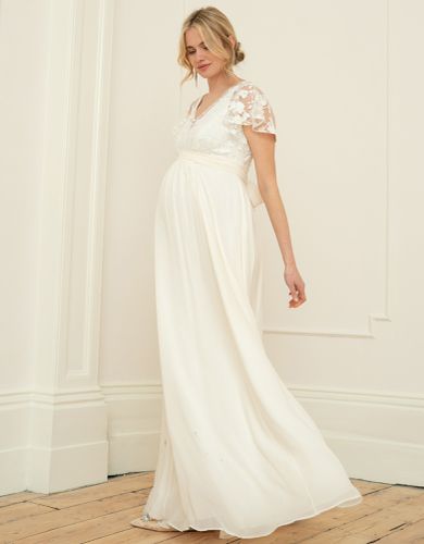 Lace & Silk Chiffon Maxi Maternity & Nursing Bridal Gown | - Seraphine - Modalova