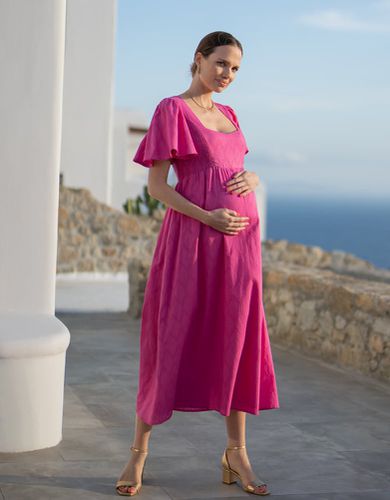 Pink Cotton Broderie Maternity & Nursing Dress | - Seraphine - Modalova
