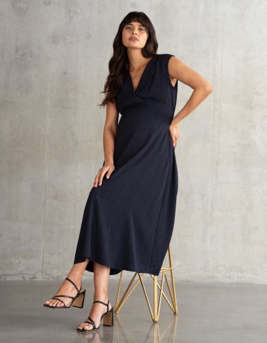 Lapel Collar Midi Maternity Dress | - Seraphine - Modalova