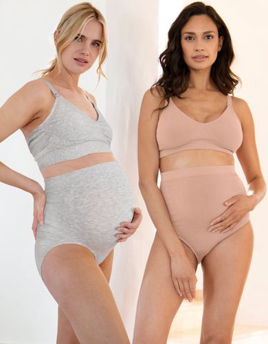 Lot de 2 culottes de maternité en bambou style au-dessus du ventre - et blush | - Seraphine - Modalova