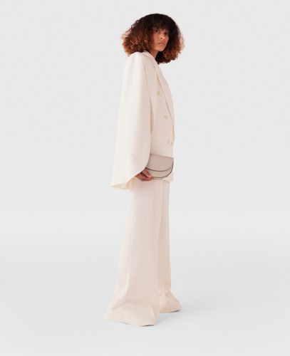 Pantalon large en laine a taille haute, , , Taille: 40 - Stella McCartney - Modalova