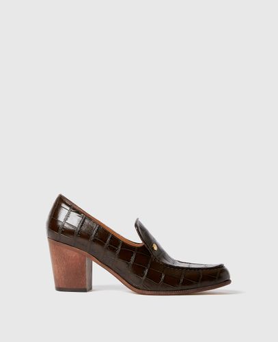 Mocassins à talon carré embossés croc, , Taille: 38 - Stella McCartney - Modalova