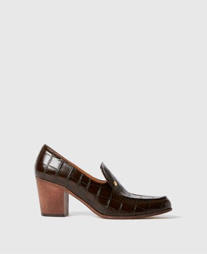 Mocassins à talon carré embossés croc, , Taille: 39 - Stella McCartney - Modalova