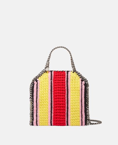 Mini Cabas raye en crochet de coton Falabella, , / - Stella McCartney - Modalova