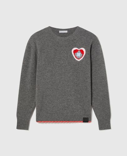 Pull en laine avec caur réalisé au crochet, , Taille: S - Stella McCartney - Modalova