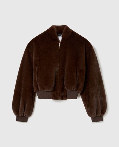 Veste bomber à finition pelucheuse effet vison, , Taille: 36 - Stella McCartney - Modalova