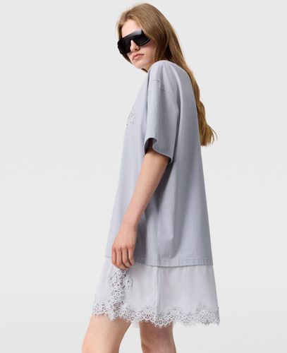 Robe t-shirt graphique avec empiècement en dentelle, , , Taille: L - Stella McCartney - Modalova