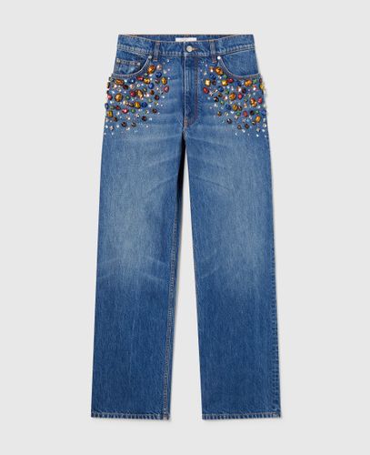 Jean droit avec ornement en cristaux, , Taille: 29 - Stella McCartney - Modalova