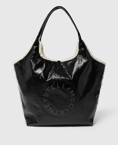 Cabas verni craquelé réversible Logo - Stella McCartney - Modalova
