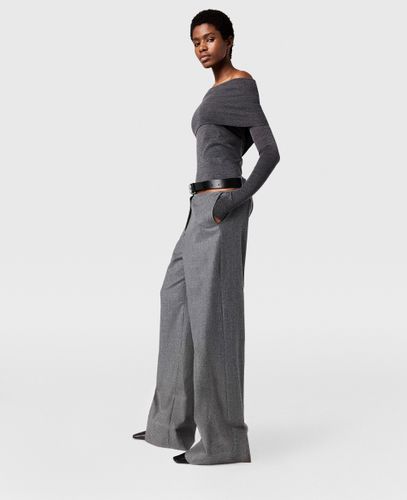 Pantalon droit en flanelle avec ceinture, , , Taille: 42 - Stella McCartney - Modalova