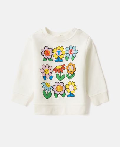 Sweat shirt graphique a col ras du cou avec fleur, , Taille: 3m - Stella McCartney - Modalova
