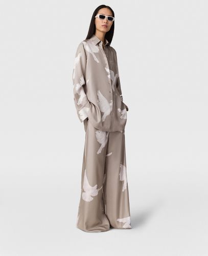 Pantalon oversize a cordon de serrage avec imprime colombe, , /, Taille: 38 - Stella McCartney - Modalova