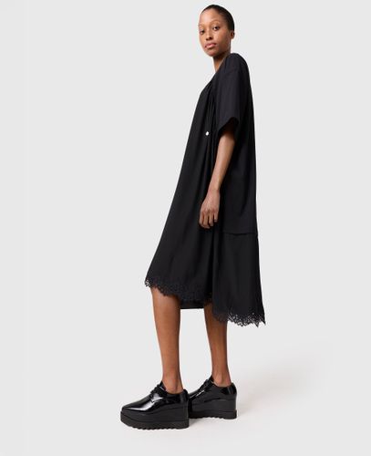 Robe longue a manches courtes et empiecement en dentelle, , , Taille: S - Stella McCartney - Modalova