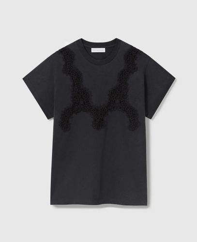T shirt en jersey avec empiecement en dentelle, , Taille: XS - Stella McCartney - Modalova
