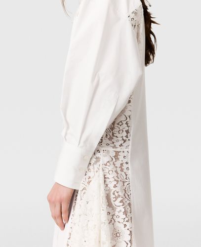 Robe en popeline avec empiecements en dentelle, , Taille: 36 - Stella McCartney - Modalova